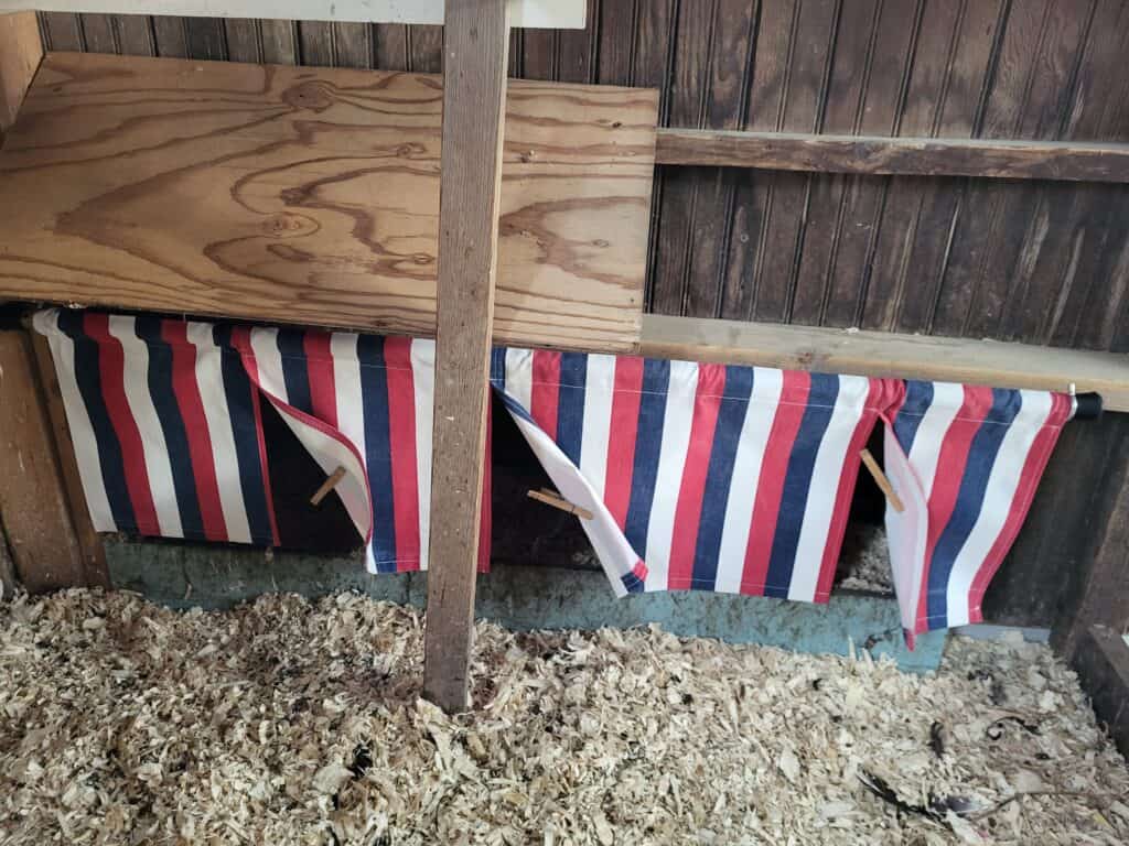 Nesting Box Curtain Installed